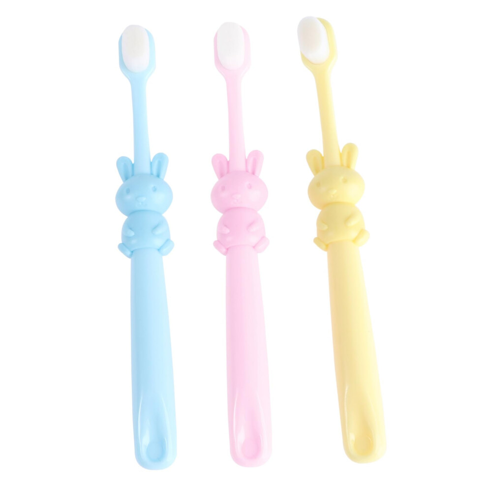 Kids Toothbrush Set with Soft Bristles, Cartoon Design and Ergonomic Grip for Boys and Girls, 3pcs
