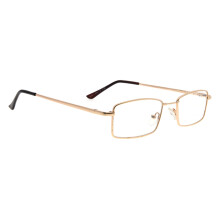 Blue Light Reading Glasses +1.75 Gold Frame Bendable Bridge Compact Travel Unisex
