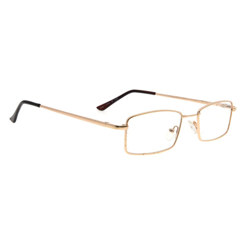 Blue Light Reading Glasses +1.75 Gold Frame Bendable Bridge Compact Travel Unisex