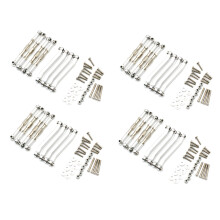 32x Metal Chassis Pull Rods Link Suspension Tie Rod for MN D90 D91 D96 D99 D99S MN90 MN99S 1/12 Silver