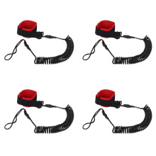 4Stück 10.6 Fuß Knöchel Leine Surfen Aufgerolltes Aufstehen Paddel Tafel Schwarzes TPU Paddel Tafel Fuß Bein Seil Surf Brett Floß Zug Seil