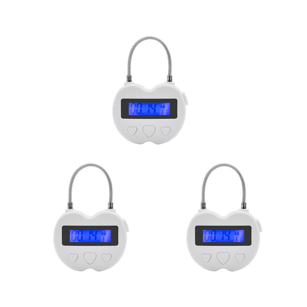 3X Lock Lcd Display Lock Multifunction Electronic Timer, Usb Rechargeable Temporary Timer Padlock 4714050410806