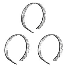 3X Metal Teeth Comb Hairband Hair Hoop Headband Black for Woman