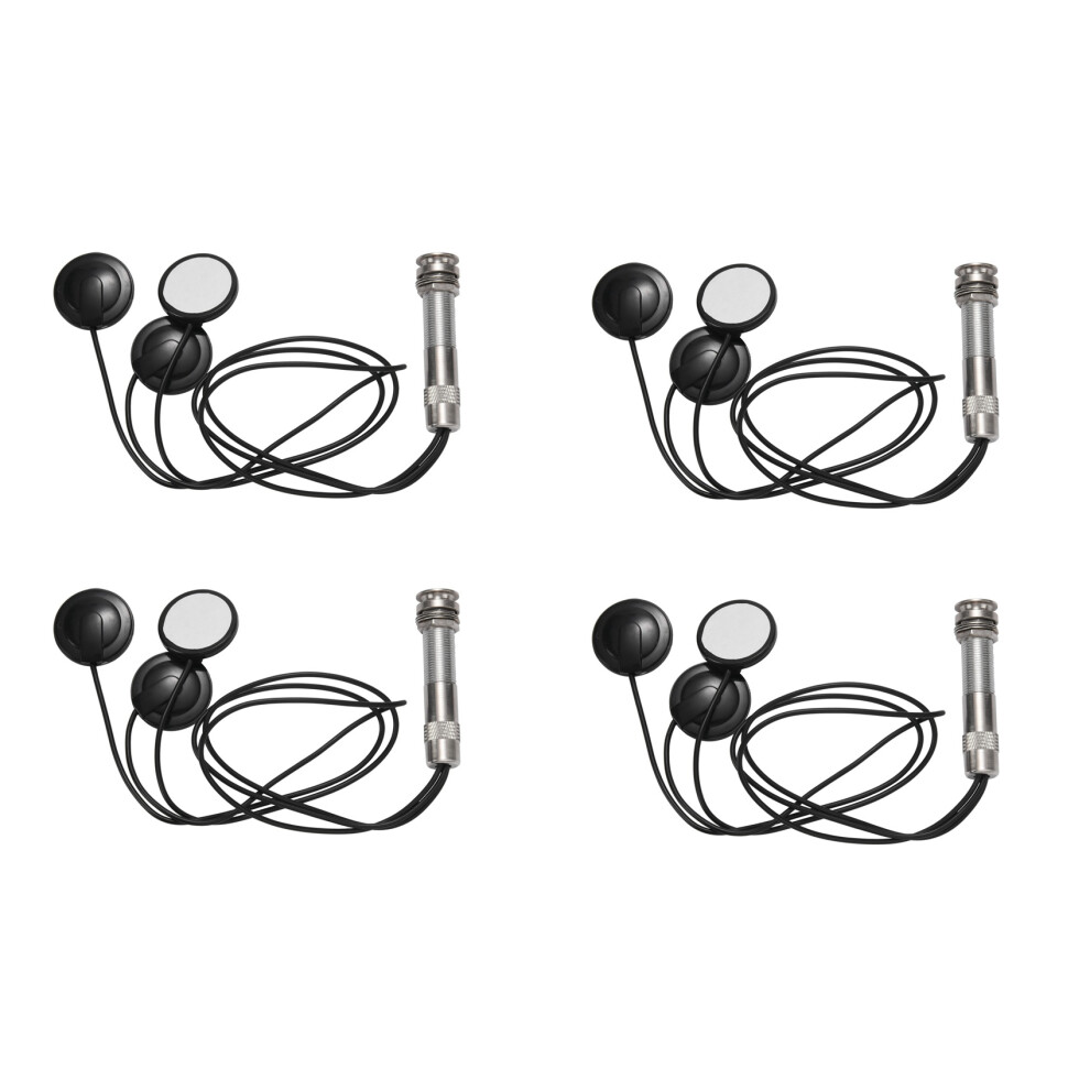 4X Universal Pickup Piezo 3 Transducer 6.35Mm For Acoustic Guitar Ukulele Mandolin Black 6032898129123