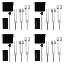 12X Stemvorken Set-128 Hz, 256 Hz, 512 Hz, Stemvorken Perfect voor Genezing, Chakra, Geluidstherapie, Lichaam, Geest en Ziel Behouden