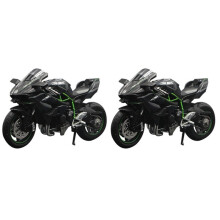 2X 1:12 H2 R Motorcycle Diecast Alloy Model Toy Black  H2R Motorbike Detachable Collection Black
