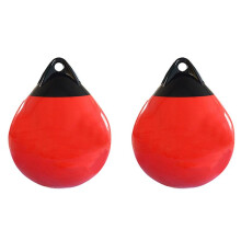 2X Heavy Duty PVC Boat Fenders Round Anchor Buoy Dock Bumper Inflatable Protection Marine Mooring Buoy Red