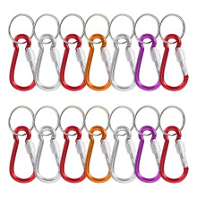 14 Pcs 5 Vis de Verrouillage Multicolore Aluminium Crochet Mousqueton avec Porte-Cles