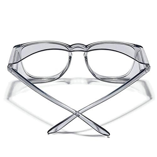 Blue Light Blocking Reading Glasses 2.0x UV Protection AntiSaliva Safety Gray Rectangle Frame 1