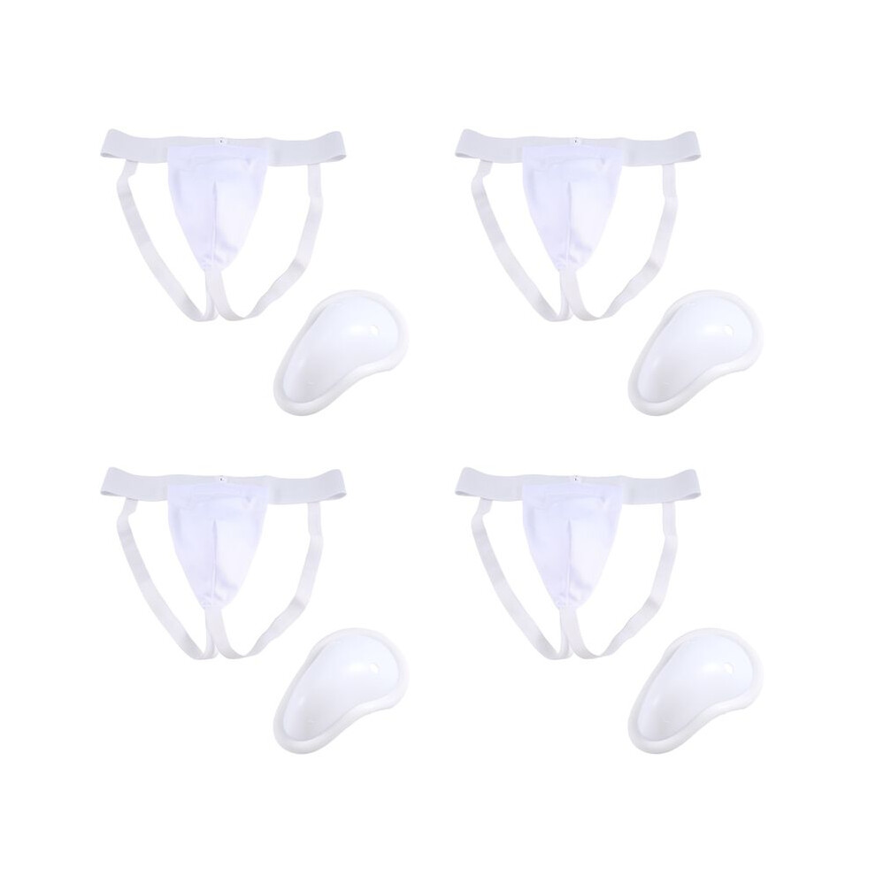 4X Groin Protector Cup Men, Boxing Kickboxing Muay Groin Guard, Ventilated Adjustable, Karate Fighting Training L 4713628384525