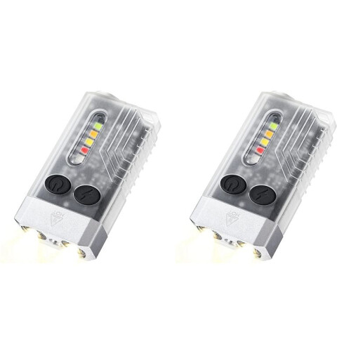 2X  LED Keychain Flashlight, Rechargeable Pocket Torch with 14 Modes 1000LM Small Powerful Torch IPX4
