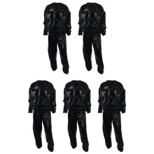 5X Heavy Duty Fitness Weight Loss Sweat Sauna Suit Exercise Gym Anti-Rip Black XXL