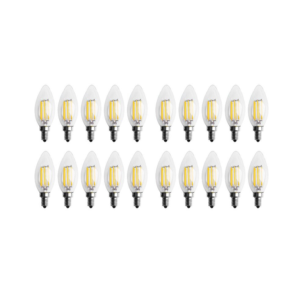 20X Dimmable E12 6W Cob Edison Candle Flame Filament Led Bulb Lamp 10 X 3.5Cm Light 4713774014338