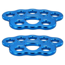 2X 8 Holes Outdoor Paw Rigging Plate 45KN Rock Climbing Mountaineering Anchor Point Connector Gear Rigging Plate