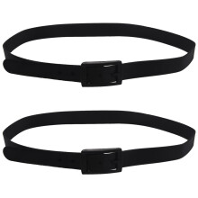 2X Herren Damen Silikon Gürtel Gummi Kunststoff Schnalle Ebene LEDer Stil Einstellbar-Schwarz
