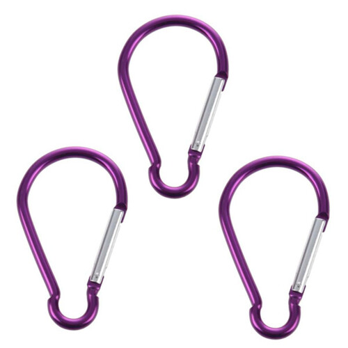 3X Mosqueton Gancho de Aluminio Forma-D  Bicolor para Excursionismo Campamento 1