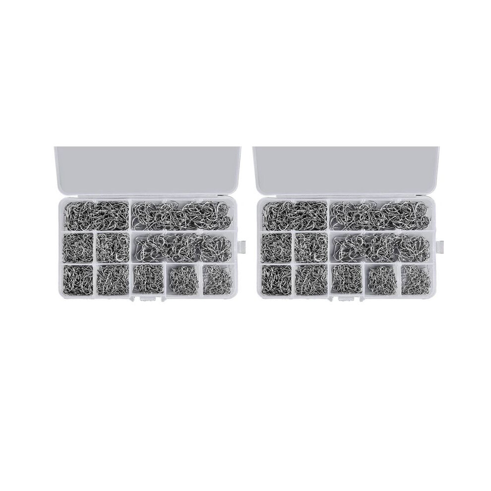 2000 Pcs Fishing Hooks Set High Carbon Steel Barbed Fishhooks For Saltwater Freshwater Fishing Gear 6031201114757