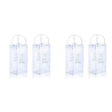 Ijswijnzak Draagbare Opvouwbare Heldere Wijnzak Koeler met Handvat voor Feest, Outdoor, Champagne, Koud Bier, 4Pack