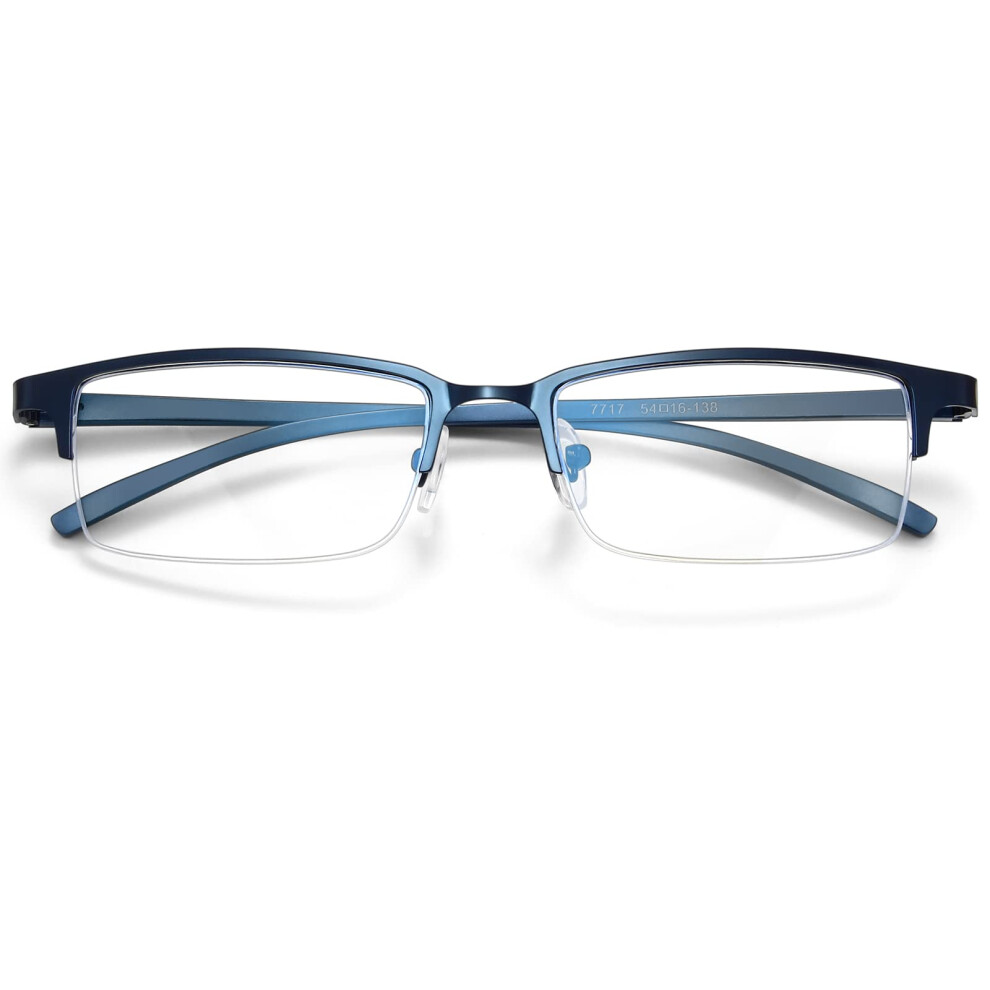 Blue/Light Reading Glasses For Men And Women +4.00, Blocking Anti Uv Glare Computer Readers With Lightweight Metal Frame