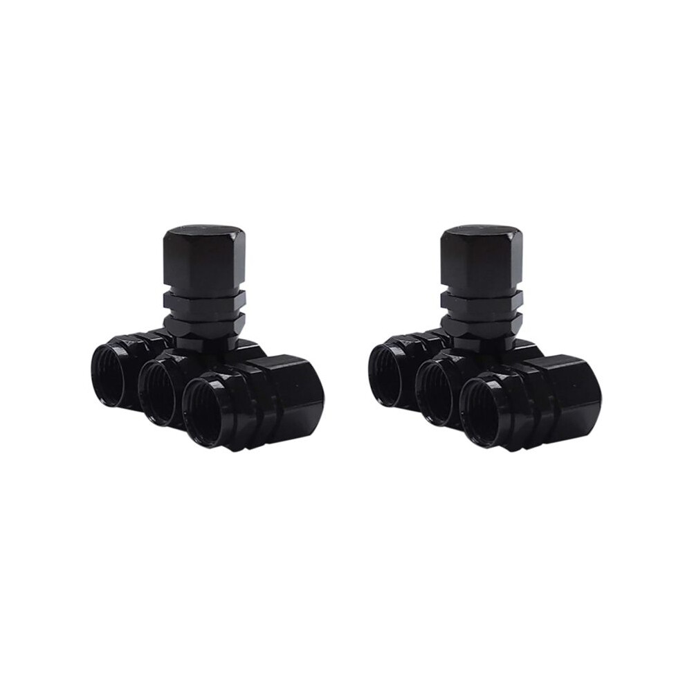 8Pcs Caps Aluminum Alloy Cars Tire Valve Stem Covers For Motorcycles Trucks Bikes Valve Caps Bicycle Accessories Black 4712774610236