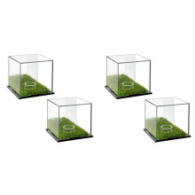 4X Display Box Acrylic Stand Transparent Display Box Square Display Box with Green Base