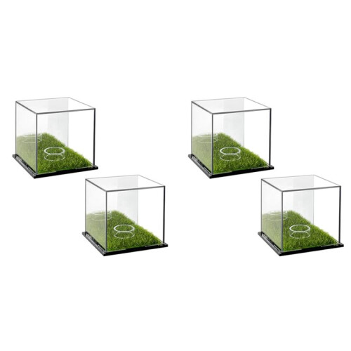 4X  Display Box Acrylic  Stand Transparent Display Box Square Display Box with Green Base