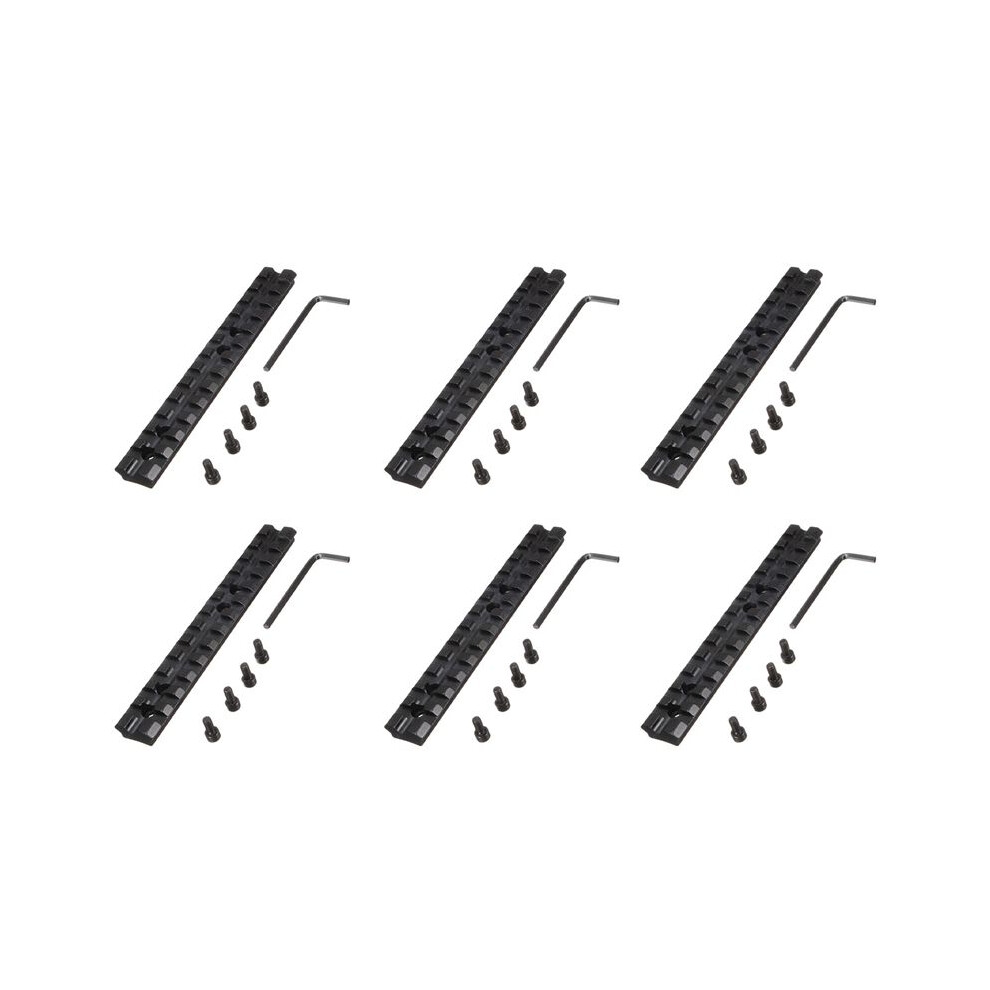 Brecantia Black 6Pcs 14Cm Scope Mount Picatinny / Weaver Rail Rail Scope Mount 13 Slots