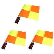 6X Soccer Referee Flags with Carrying Bag Football Judge Linesman Sideline Fair Sports Match Flags Referee