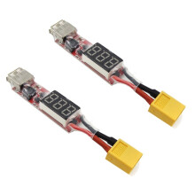 2X 2S-6S Lipo Lithium Battery XT60 to USB Charger Converter with Voltage Display Adapter Board