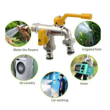 3/4 Garden Courtyard Outdoor Antifreeze Faucet One-In-Two-Out Outdoor Washing Machine All-Copper Dual-Use Large Flow