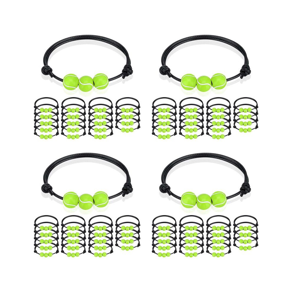 80 Pcs Tennis Charm Bracelets Tennis Tennis Beads Adjustable Wristbands Inspirational Sport Bracelet For Teens 6033970379627