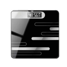 Digital Bathroom Scale Black 26x26 cm Glass Body Weight Scale with Clear LCD Display and Precise Measurement