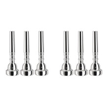 6 Pack Trumpet Mouthpiece, 7C 5C 3C Silver Plated Mouthpiece for Beginners, Professional Players