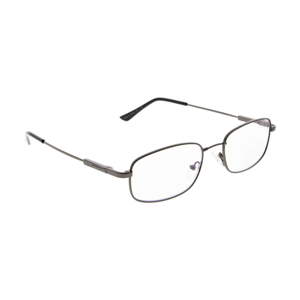 Progressive Multifocus Reading Glasses Men and Women Titanium Frame 1.50 Gunmetal UV Protection