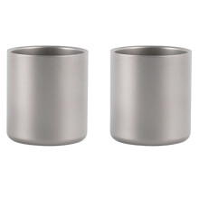 2X 450Ml Double Wall Titanium Water Cup Coffee Tea Mug for Home Office Outdoor Camping Hiking Picnic Without Handle