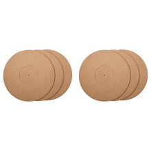 6 Pieces Cork Turntable Mats with High Fidelity for Vinyl LP Record Players Audiophile Reduce Noise