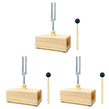 3X 528Hz Tuning Fork with Resonance Box, Aluminum Alloy, Wooden Speaker, Perfect for SPA Aromatherapy
