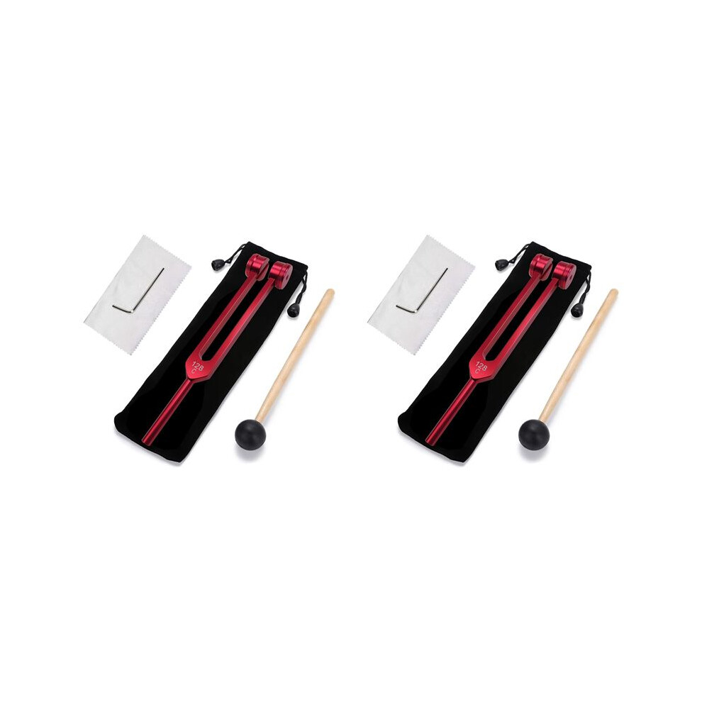 Wella Elements Red 2X 128 Hz Tuning Fork Weighted Tuning Forks For Healing 128 Hz Sonic Slider Tuning Fork