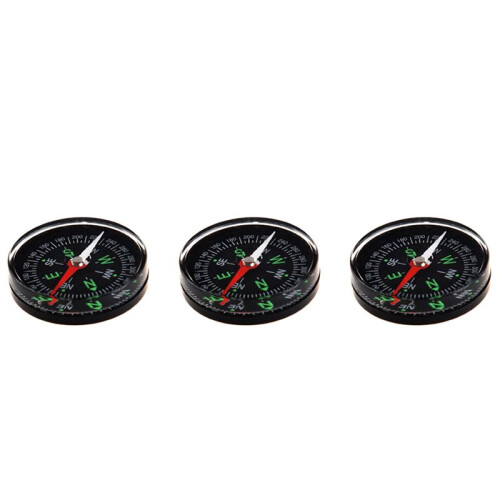 3pcs 40mm Clear Liquid-Filled Camping Compass Hiking Outdoor Scouts Kit