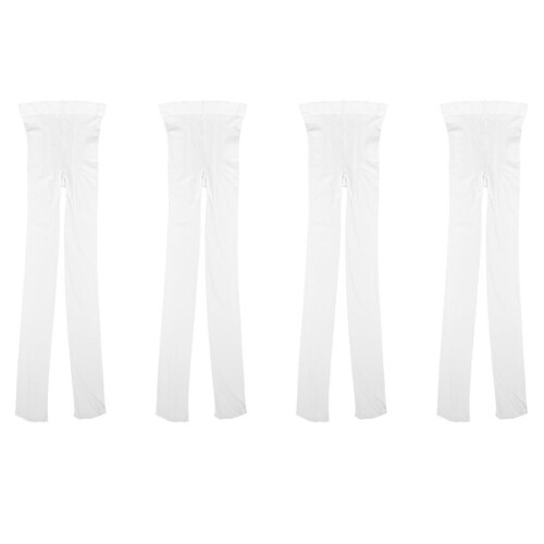 4X Meia-Calça de Veludo de Cor Sólida Branca Macia para Mulheres