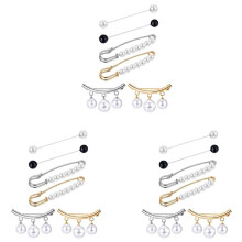 18 Stücke Pullover Schal Clips Faux Perle Kleider Strickjacke Kragen Brosche Clip Vintage Shirts Clips für Frauen Mädchen Decor