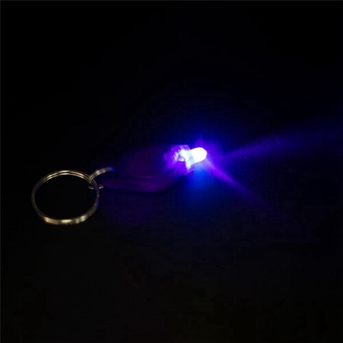 Pack of 100 LED Keychain Flashlight, 395Nm UV Keychain Flashlight, UV Light Flashlight Keychain, 1