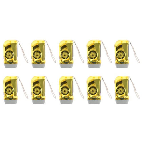 10X 3 LED Dynamo Wind  Flashlight Hand-Pressing Crank NR No Battery Torch 1