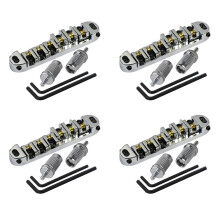 4X Pont de Tune-O-Matic de Selle A Rouleau en Metal Chrome pour Remplacement de Guitare Electrique de Style de