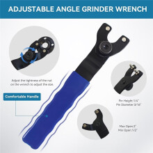 Angle Grinder Wrench 5/8in-11 Angle Grinder Extension Shaft with 6pcs Spanner Flange Grinder Nut, 3in Extension