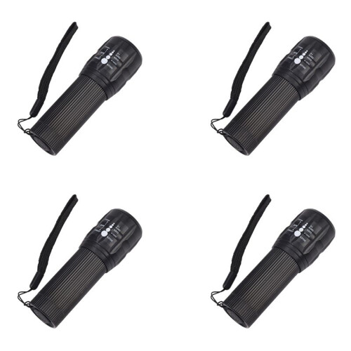 4X LED Flashlight 18650/AAA Battery LED Torch High Power Rechargeable Zoomable Lantern Waterproof