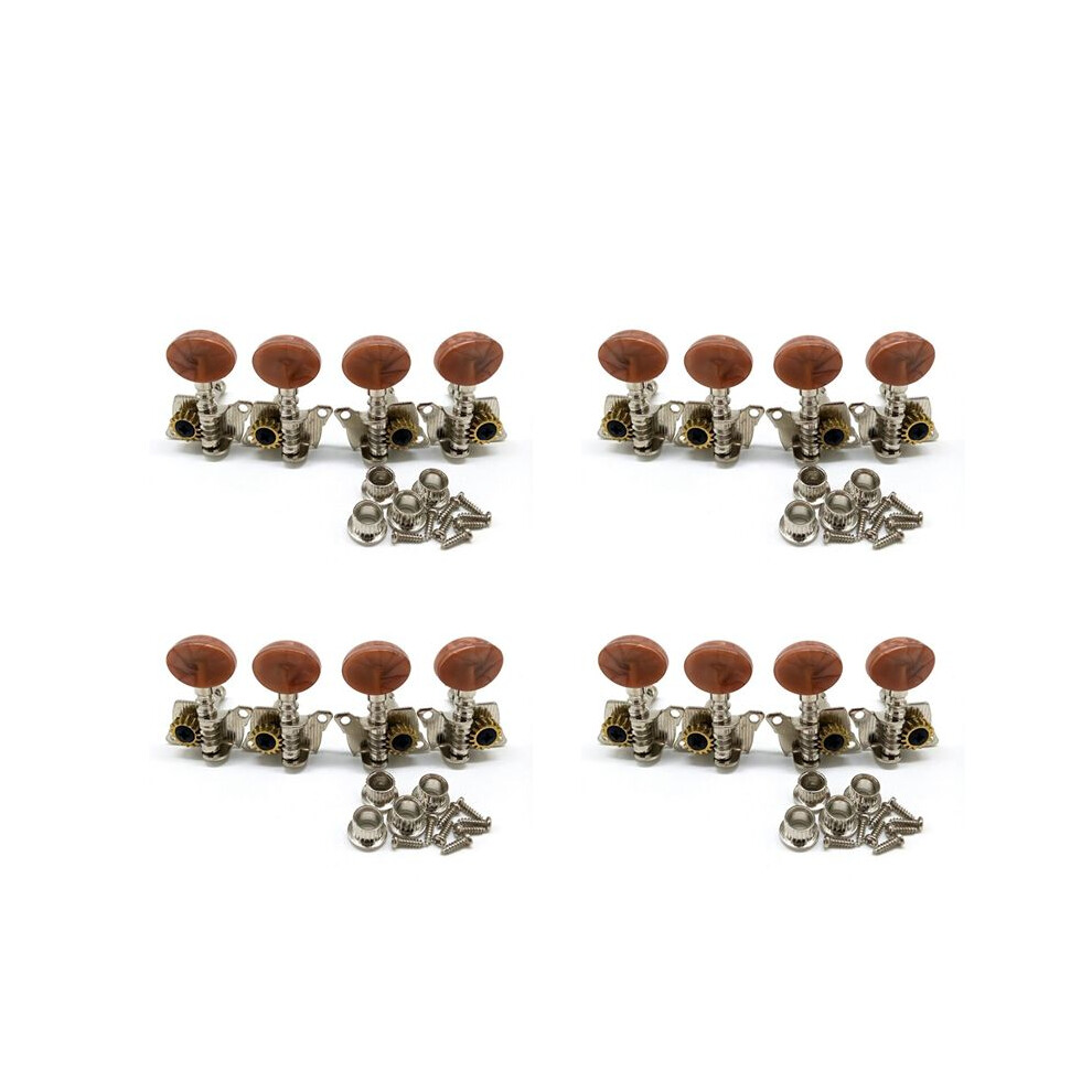 8R8l Metal Ukulele Locking String Tuner Guitar Tuning Peg Machine With Brown Pegs For Ukulele Guitar Part 4713399396765