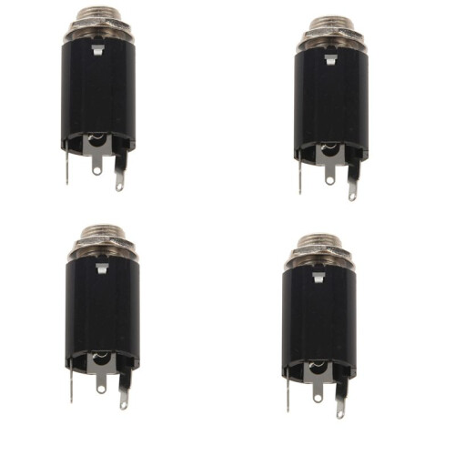 4Pc Svart Guitar Endpin Jack 6.35 Ingång för Alla Gitarr Eq Pickup Output Gitarrdelar och Tillbehör 1