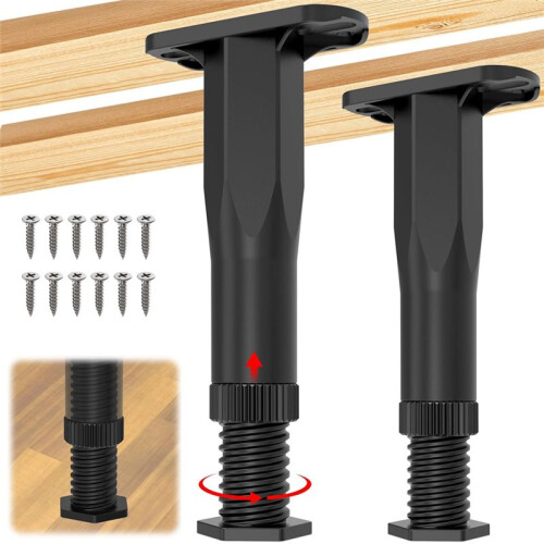 4PCS Adjustable Bed Frame Support Legs ( 8.3In-14.5In), Frame Center Slats Heavy Support Leg,for Frame/Sofa/Chair/Table 2