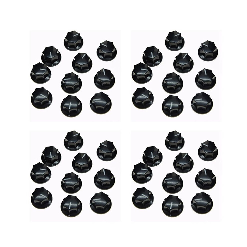 40Pcs Guitar Knobs Amplifier Amp Knob Bass Tone Volume Knobs For Guitarra Brass Black 6034124922553